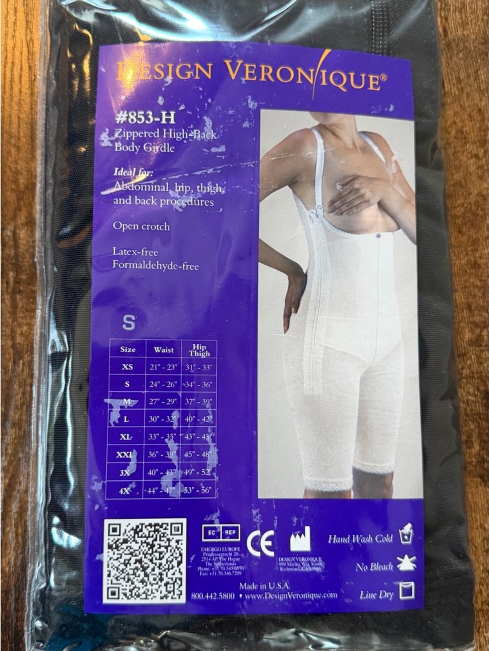 Design Veronique Compression Faja - Black Zippered High-Back Body Shapewear